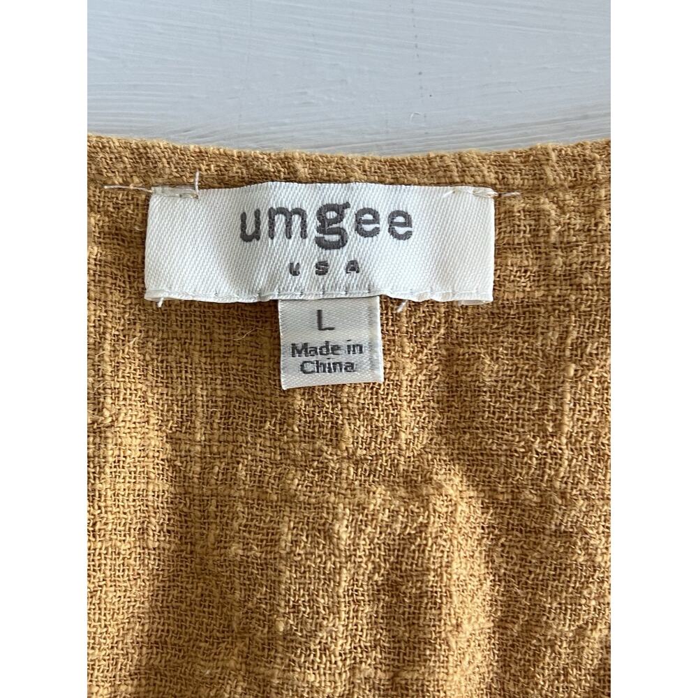 Umgee Top Size Large Floral Embroidery Lace Mustard Yellow Daisies Boho Festival - Picture 6 of 11
